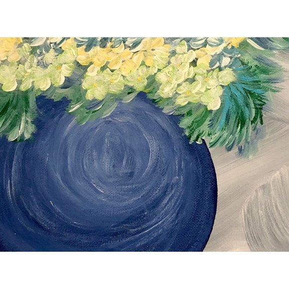 Because Hydrangeas Are Heavenly, 12 x 12 Acrylic Painting, Signed Art, Abstract - Picture 3 of 4